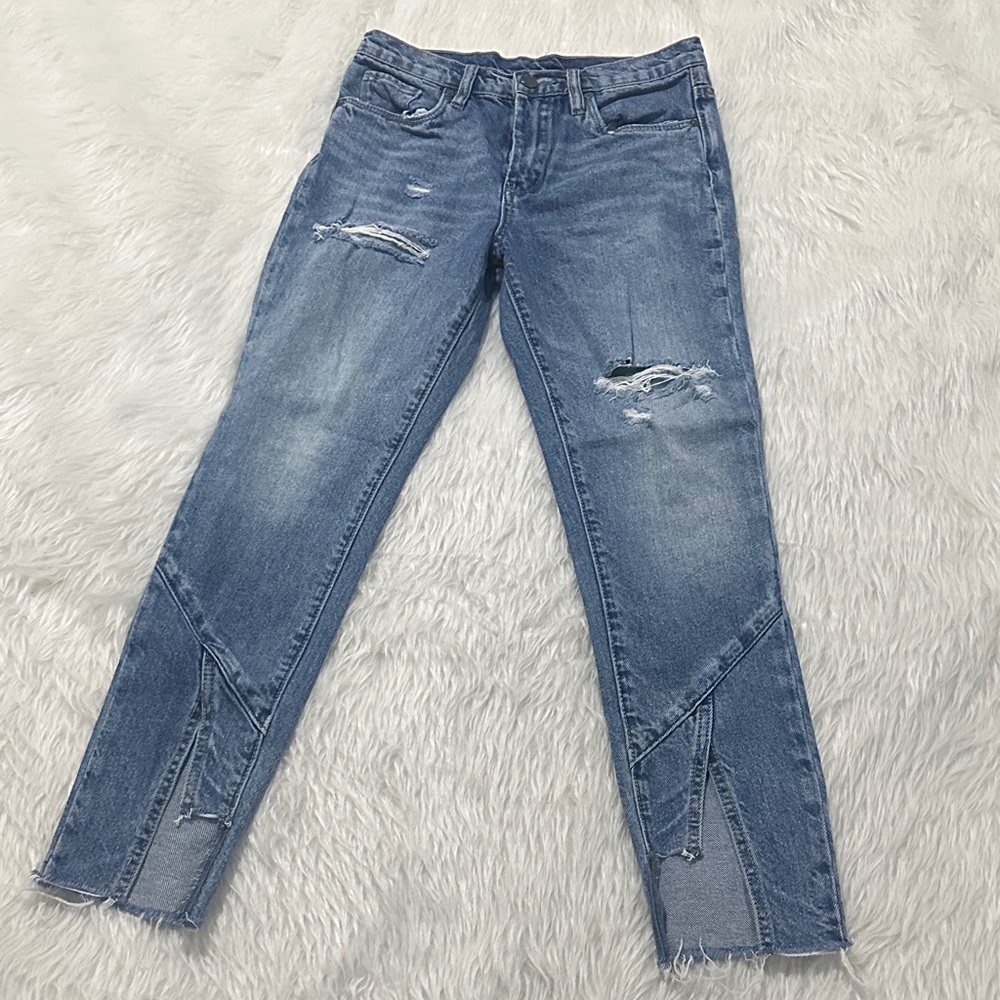 Blank NYC Faded Blue Cropped Jeans